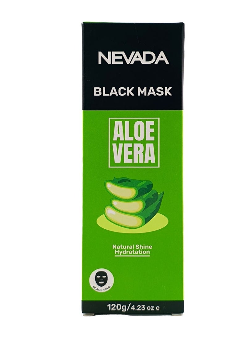 NEVADA BLACK FACE MASK WITH MOISTURIZING ALOE VERA THAT REMOVES BLACKHEADS NEVADA 120G - Image 1